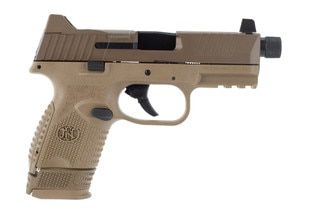 Fn 509C 9mm compact pistol features a threaded barrel